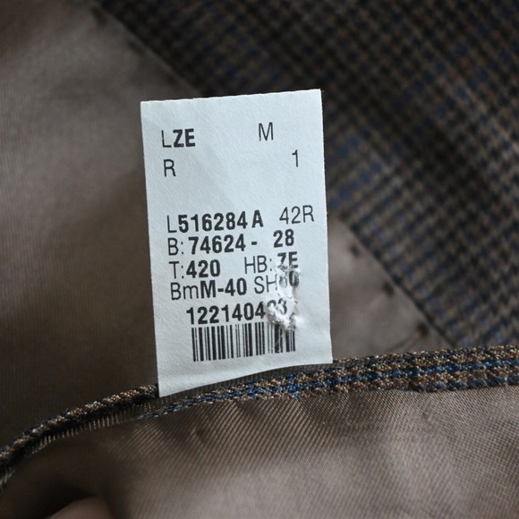 Michael Kors 42R Brown Plaid 100% Wool Mens Blazer Suit Jacket Sport Coat - Picture 5 of 16